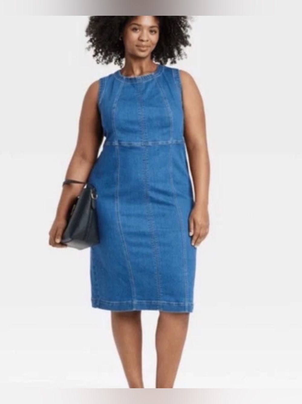 Plus-Size Sleeveless Denim Dress